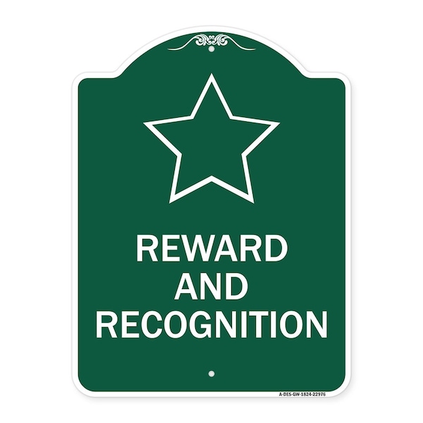 Signmission Designer Series Sign Reward and Recognition, Green & White Aluminum Sign, 18" x 24", GW-1824-22976 A-DES-GW-1824-22976 - main